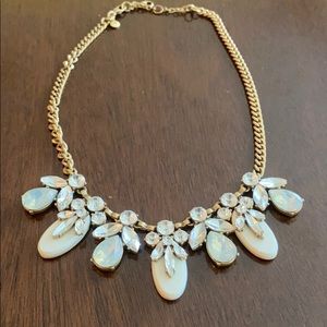 J, Crew Embellished Necklace. Gold. 12”